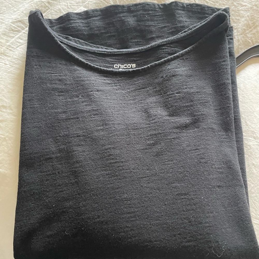 Chico's Classic Black Tee Size 3(16) - Picture 2 of 2